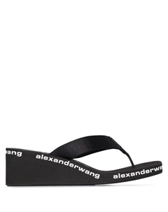 Шлепанцы на танкетке с логотипом, черный Alexander wang