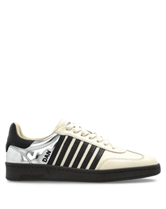 Кроссовки из кожи с панелями, нейтральный Dsquared2