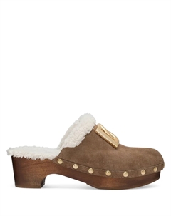 Клоги с логотипом, коричневый Dolce&gabbana