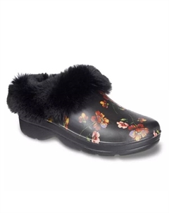 Женские плюшевые тапочки-сабо Bailey со съемным вкладышем, цвет black floral Totes