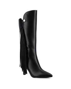 Женские удобные сапоги Dolly с острым носком и кисточками на шпильке., черный Journee