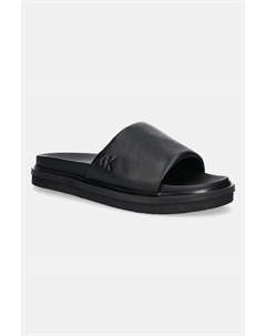Шлепанцы FLAT MOLDED SLIDE SANDAL LTH, черный Calvin klein jeans