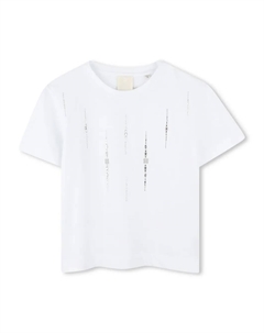 Футболка со стразами, белый Givenchy kids