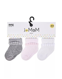 3 пары носков из хлопковой смеси для маленьких девочек, мультиколор Memoi