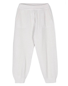 Брюки с эффектом металлик, нейтральный Brunello cucinelli kids