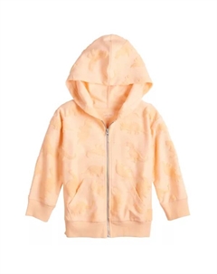 Толстовка с капюшоном на молнии для малышей и мальчиков постарше, цвет orange dino terry Jumping beans