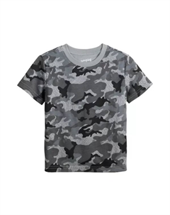 Футболка с цветным рисунком для мальчиков и малышей, цвет gray line camo Jumping beans