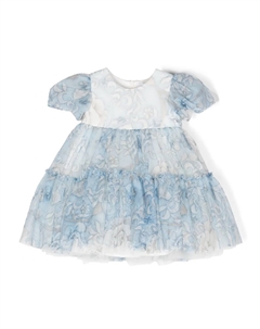 Ярусное платье Little Princess из тюля, синий Monnalisa