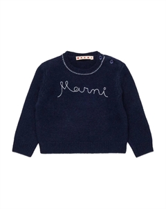 Джемпер с вышитым логотипом, синий Marni kids