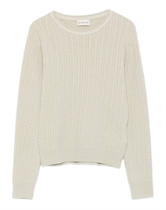 Свитер фактурной вязки с круглым вырезом, зеленый Moncler enfant