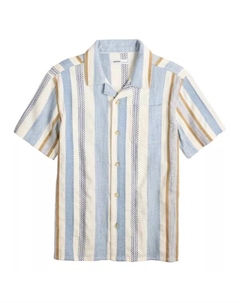 Мальчиковая короткорукавная рубашка из поплина на пуговицах, размеры 8-20, обычная и свободная, цвет navy tan texture Sonoma goods for life