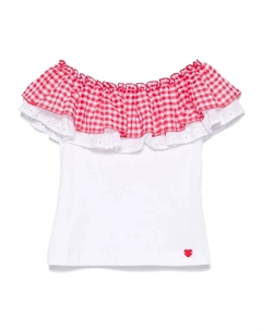 Топ с оборками, белый Monnalisa