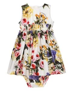 Платье с цветочным принтом, желтый Dolce & gabbana kids