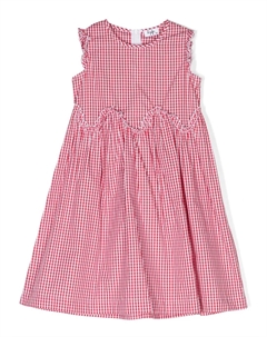 Расклешенное платье в клетку гингем, красный Il gufo