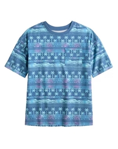 Футболка свободного кроя с карманом для мальчиков 8-20 лет, обычная и хаски, цвет navy palm Sonoma goods for life