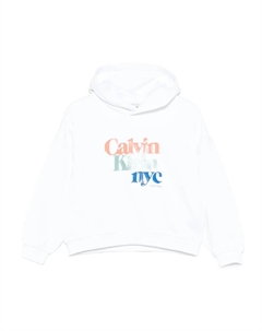 Худи с логотипом, белый Calvin klein kids