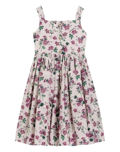 Платье с цветочным принтом на пуговицах, белый Dolce & gabbana kids