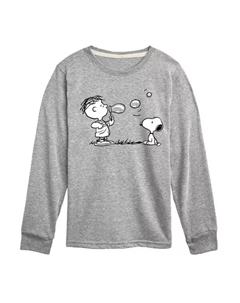 Мальчиковая футболка с длинным рукавом и принтом "Арахис" (Rerun & Snoopy), серый Licensed character
