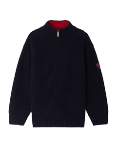 Свитер Baldo с воротником на молнии, синий Bonpoint
