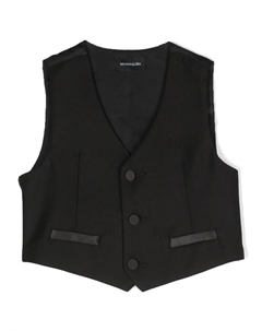 Жилет с вышитым логотипом, черный Monnalisa