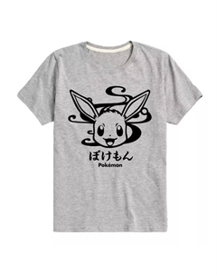 Футболка для мальчиков 8-20 лет с принтом покемона Eevee в стиле вагара, серый Licensed character