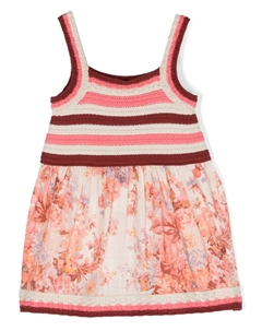 Платье с цветочным принтом, нейтральный Zimmermann kids