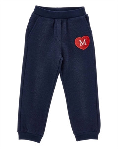 Спортивные брюки с вышивкой, синий Monnalisa