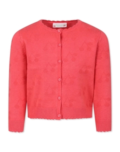 Жаккардовый кардиган, розовый Bonpoint