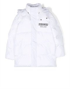 Пуховик с логотипом, белый Dsquared2 kids