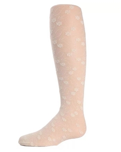 Колготки Sweet Blossoms для девочек с рельефным цветочным принтом, белый Memoi