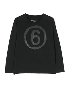 Джемпер с логотипом, черный Mm6 maison margiela kids