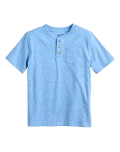 Футболка хенли с коротким рукавом и карманом для мальчиков 4–12 лет, цвет aussie blue Jumping beans