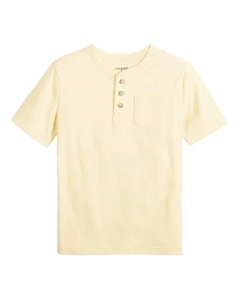 Футболка хенли с коротким рукавом и карманом для мальчиков 4–12 лет, цвет riviera sand Jumping beans