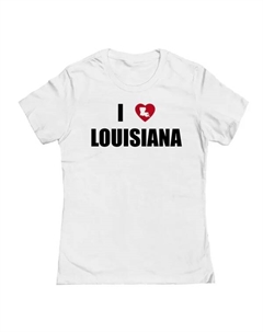 Футболка Junior'S с принтом "Я люблю Луизиану", белый Unbranded