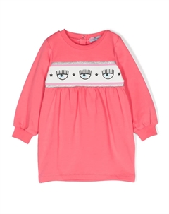Платье с декором Eyelike, розовый Chiara ferragni kids