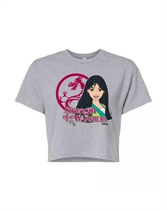 Укороченная футболка «Сила воина» принцессы Мулан-младшей, серый Disney