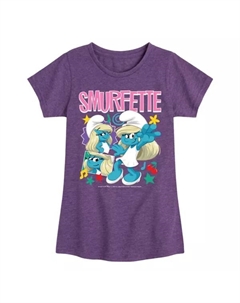 Футболка с коротким рукавом для девочек 7-16 лет смурфики смурфетта, цвет heather purple Licensed character