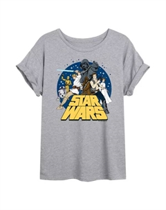 Ретро футболка оверсайз для подростков, серый Star wars