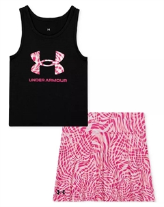 Комплект из топа и юбки-шорт для малышек и девочек, черный Under armour