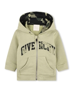 Худи на молнии с камуфляжным принтом, зеленый Givenchy kids