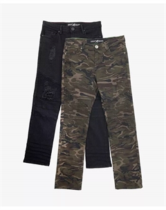 Большие мальчики 8-18 2 упаковки комбо эластичные джинсы, черный Xray