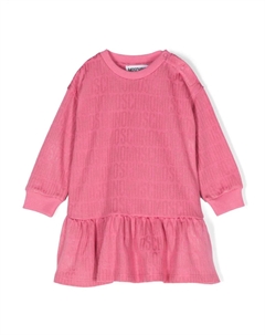 Платье с жаккардовым логотипом, розовый Moschino kids