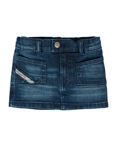 Джинсовая юбка с нашивкой-логотипом, синий Diesel kids