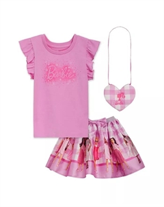 Топ, атласная юбка и сумка-кроссбоди — комплект из 3 предметов, розовый Barbie