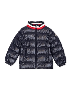 Стеганая куртка с нашивкой-логотипом, синий Moncler enfant