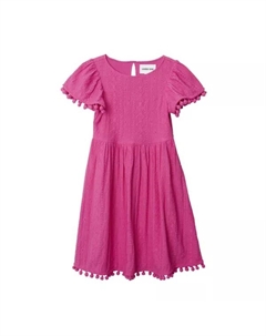 Детское кружевное платье с короткими рукавами, цвет rose violet Lands' end