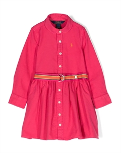 Платье-рубашка с логотипом Polo Pony, розовый Polo ralph lauren kids