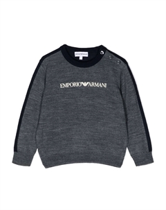 Джемпер с вышитым логотипом, синий Emporio armani kids