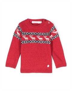 Свитер вязки интарсия, красный Patachou