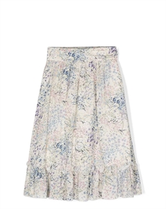 Юбка с цветочным принтом и оборками, нейтральный Simonetta